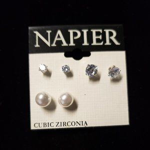 Napier Earring Assortment - CZ &  Faux Pearl